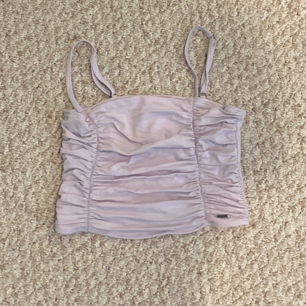 Hollister Purple Ruched Cropped Tank